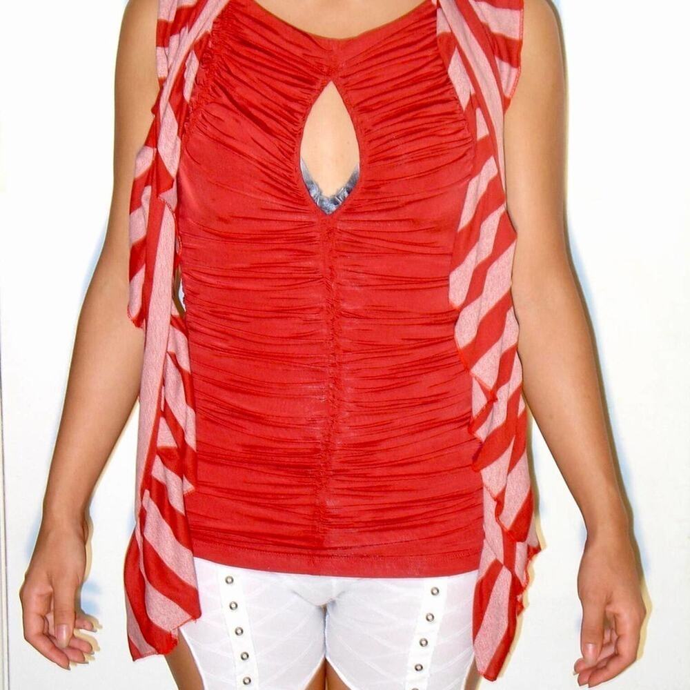 Candy Red & Pink Striped Fuffle Scarf ~ Flirty Feminine Fun